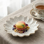 Ivory Petal Embossed Decorative Tray