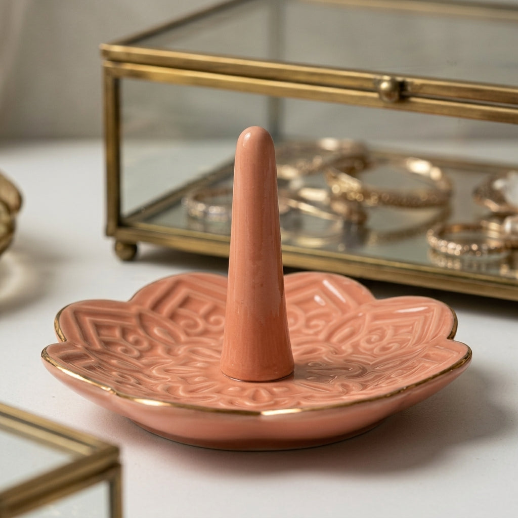 Blush Bloom Ceramic Ring Holder