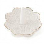 Ivory Bloom Ceramic Ring Holder