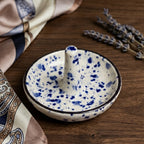Blue Speckled Ceramic Ring Holder