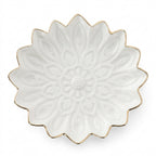Ivory Petal Embossed Decorative Tray
