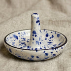 Blue Speckled Ceramic Ring Holder