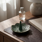 Emerald Scroll Ceramic Incense Holder