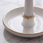 Classic Ivory Ceramic Ring Holder