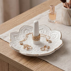 White Bloom Ceramic Ring Holder