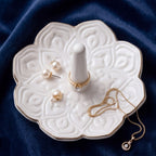 White Bloom Ceramic Ring Holder