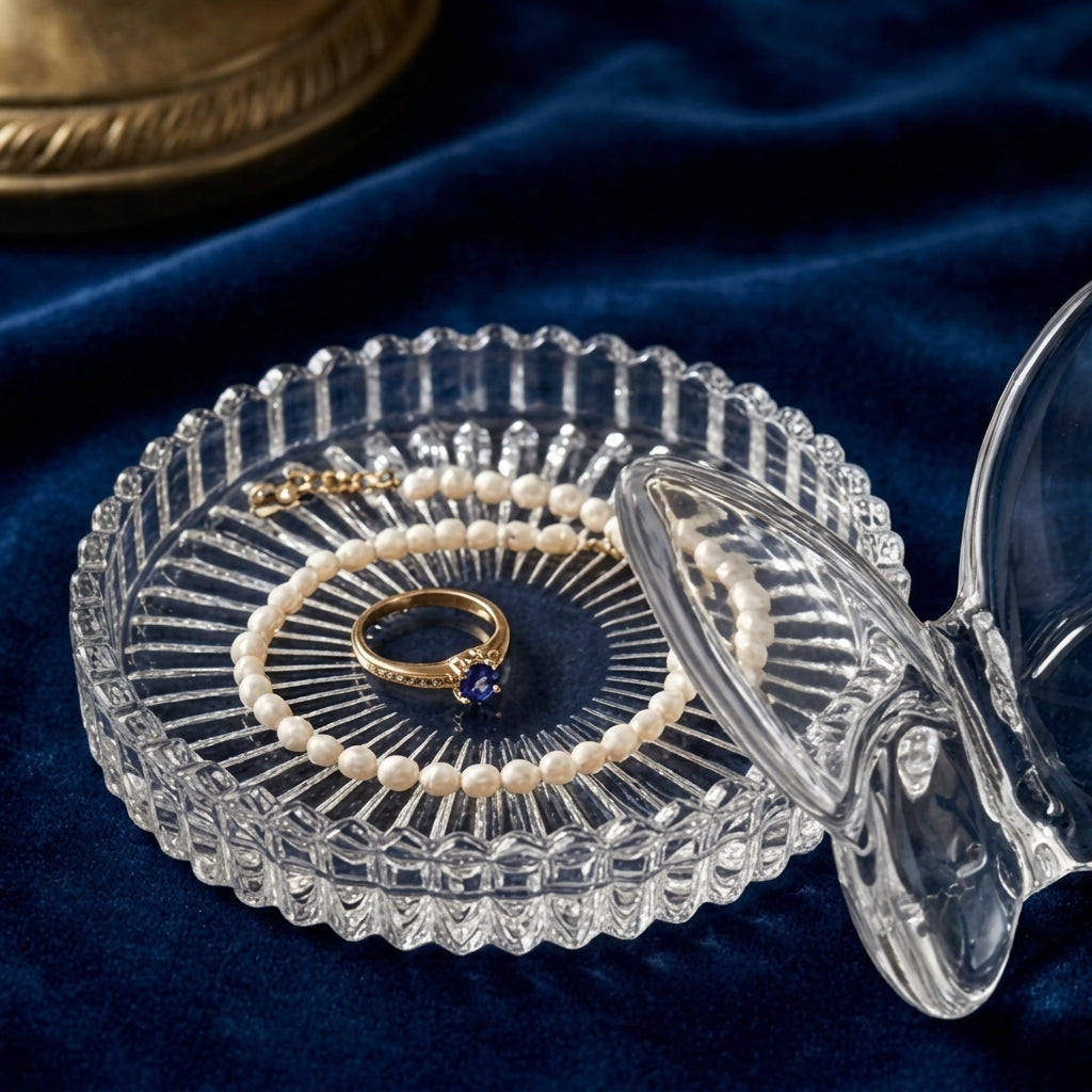 Crystal Butterfly Ring Holder Tray