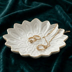 Ivory Petal Embossed Decorative Tray