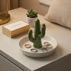 Ceramic Saguaro Cactus Ring Holder and Jewelry Dish
