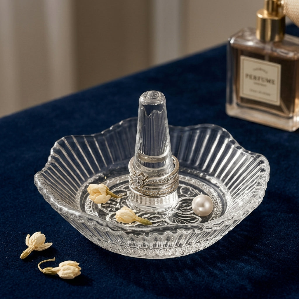 Radiant Clear Glass Ring Holder