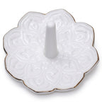White Bloom Ceramic Ring Holder