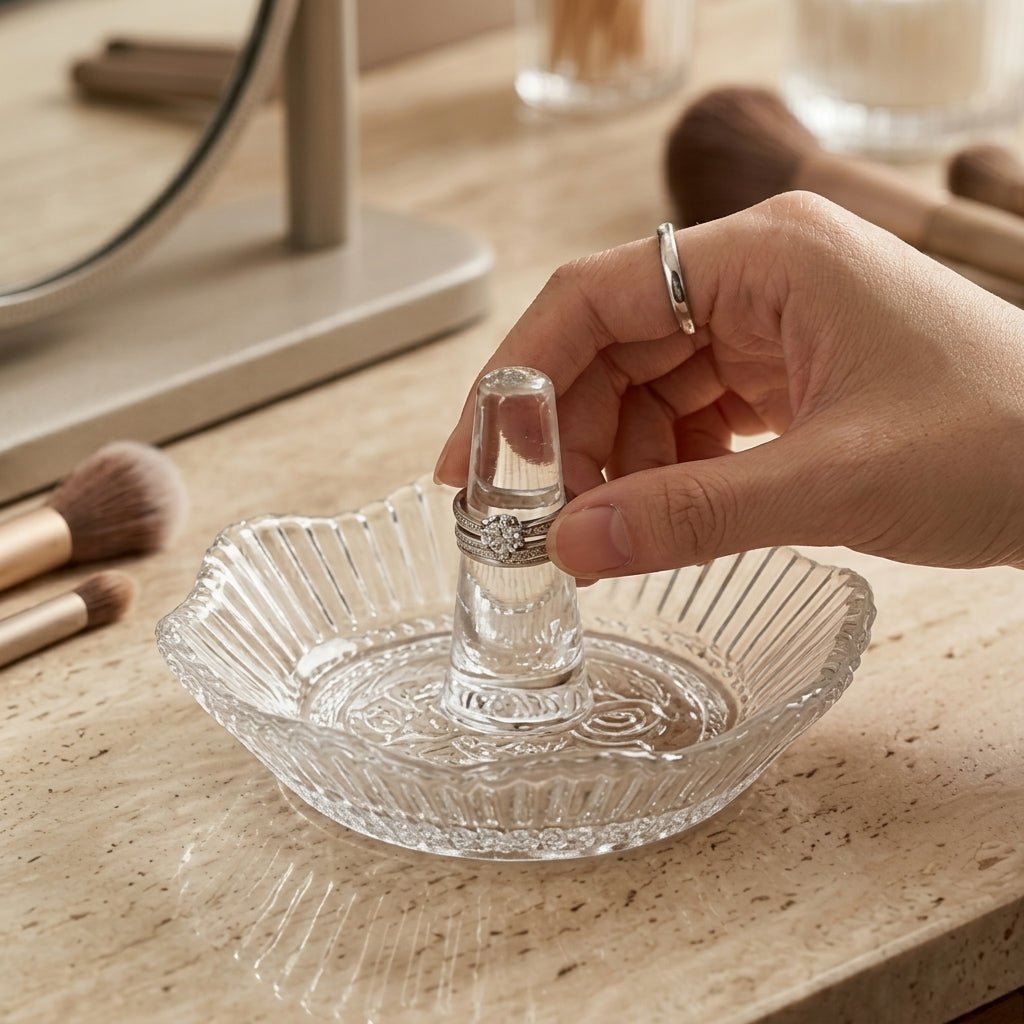 Radiant Clear Glass Ring Holder