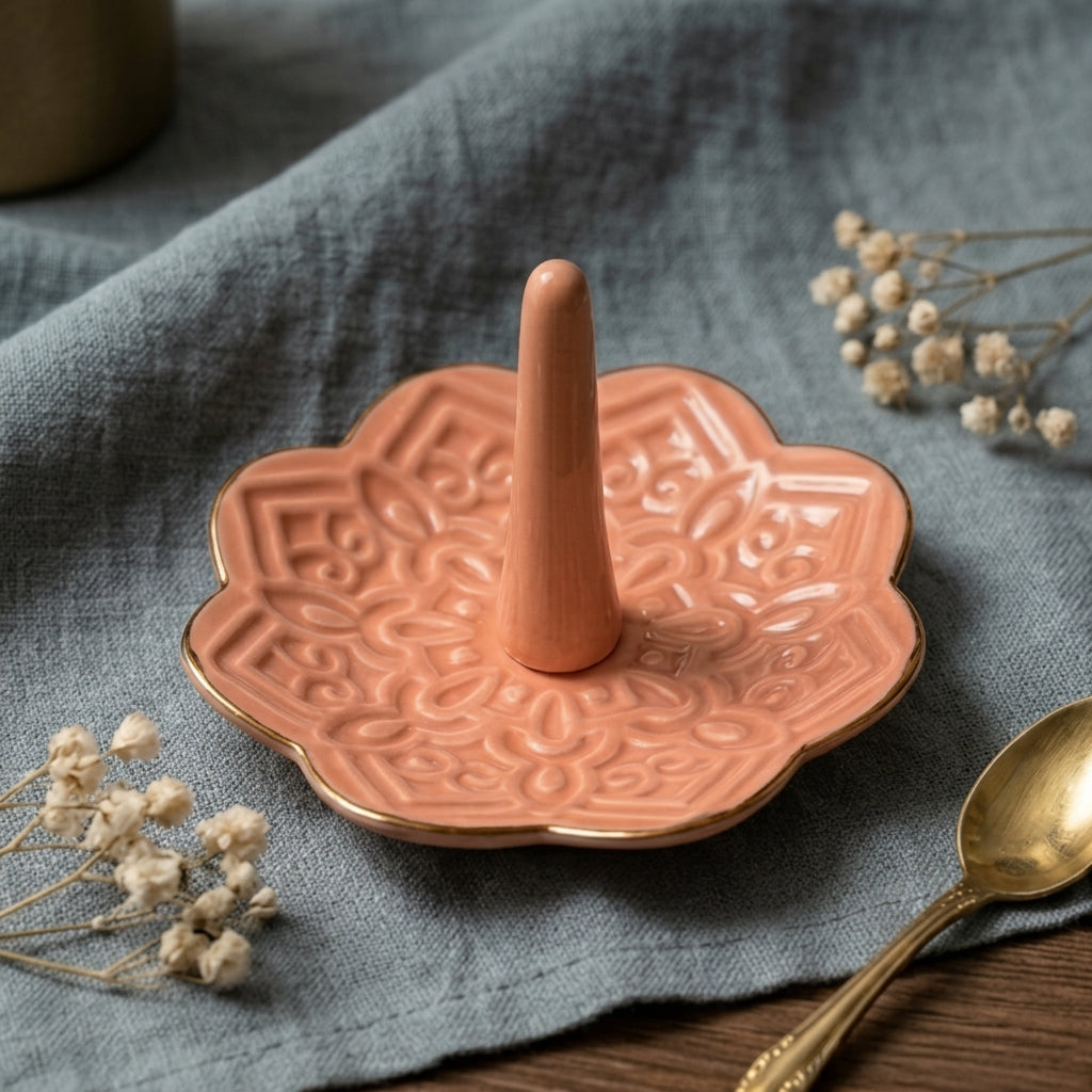 Blush Bloom Ceramic Ring Holder