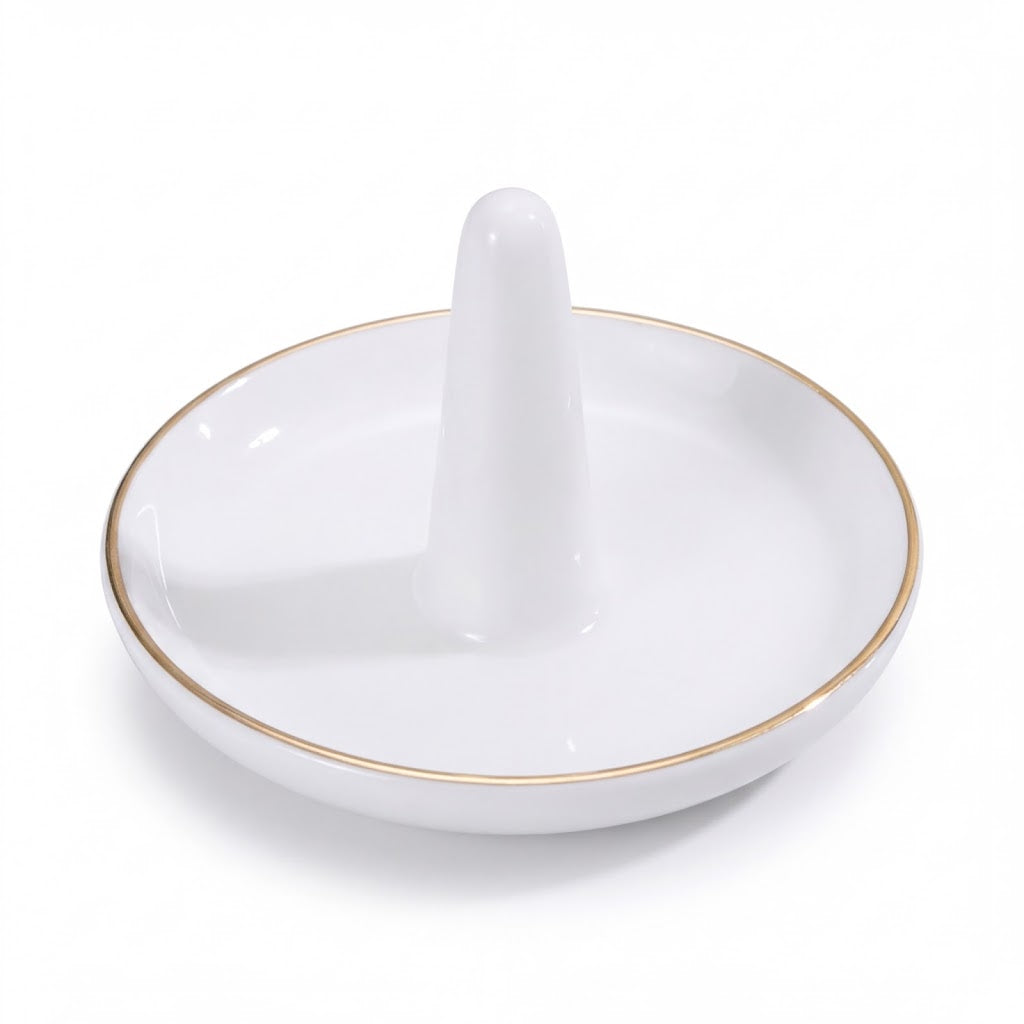 Classic Ivory Ceramic Ring Holder