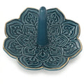 Teal Bloom Ceramic Ring Holder