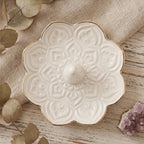 Ivory Bloom Ceramic Ring Holder